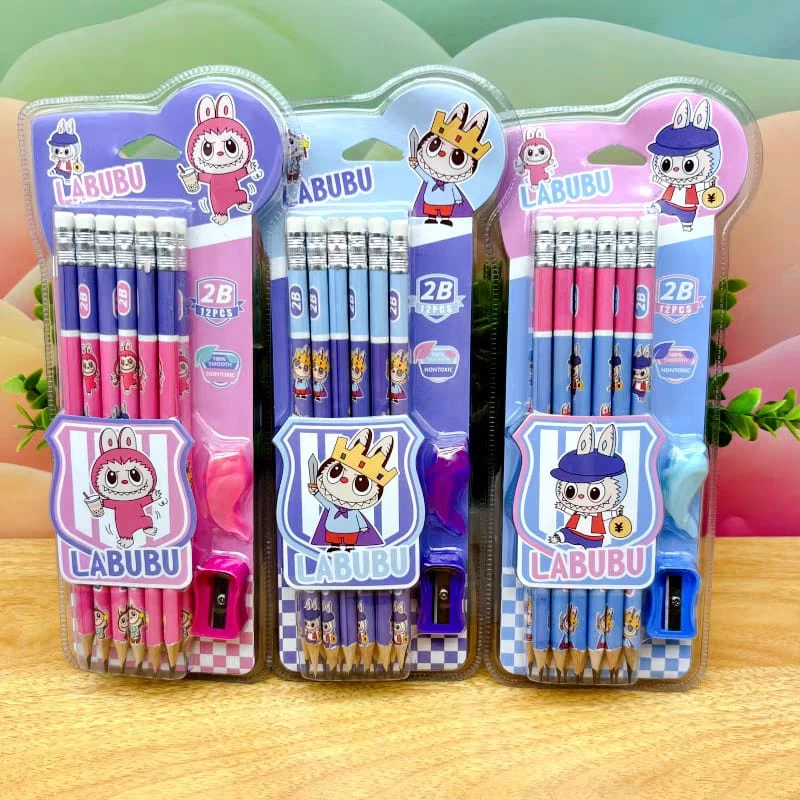 طقم أقلام رصاص خشبية – تصميم كرتوني