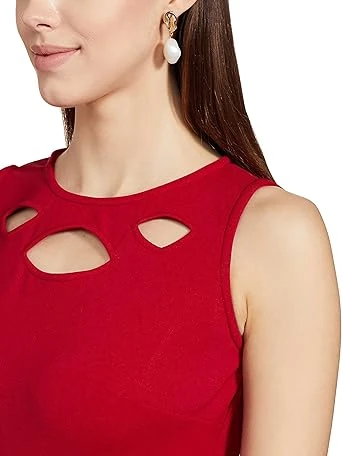 فستان بودي كون بطول يصل للركبة للنساء من مس اوليف