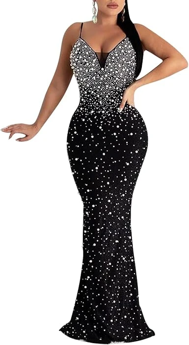 رانفير فساتين نسائية طويلة الاكمام لاعياد الميلاد، فستان مثير بتصميم ماسي مثير ل