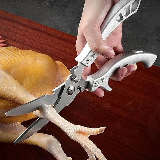 مقص مطبخ من فولاذ مقاوم للصدأ شديد التحمل مقص احترافي للطبخ والدواجن مثالي للعظا