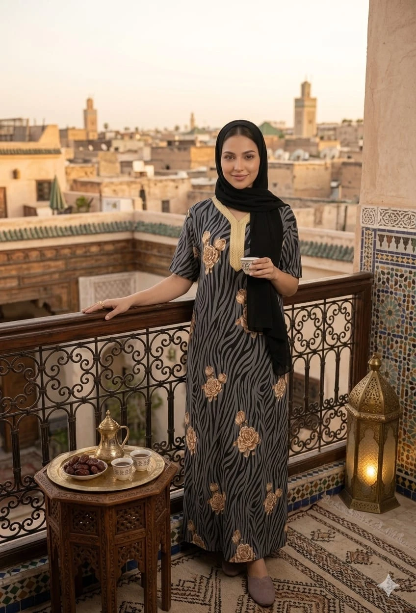 قمص نسائي طويل بتصميم شرقي أنيق – راحة وأناقة يومية