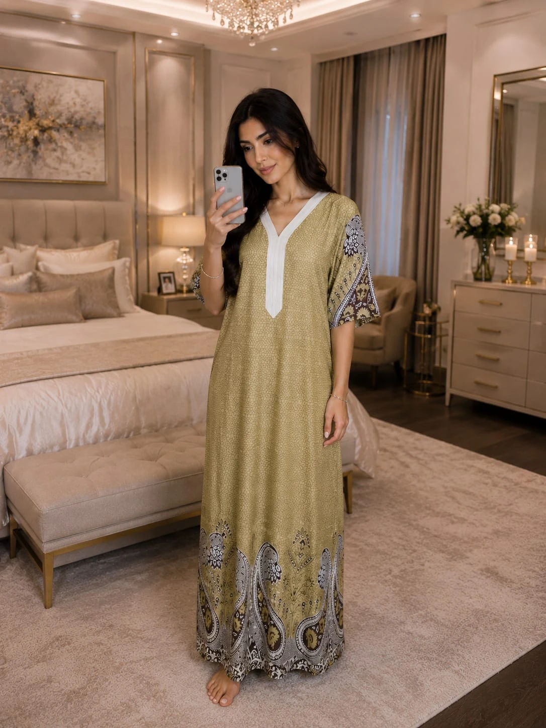 قميص نسائي طويل بتصميم شرقي أنيق – راحة وأناقة يومية
